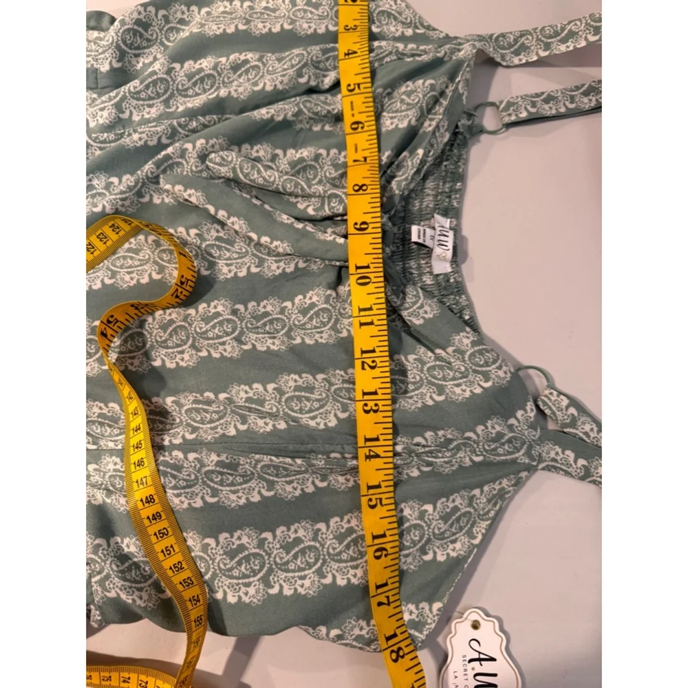 AUW Jumpsuit Green White soft and stretchy Size 1X - Picture 6 of 12